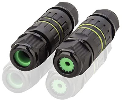 3DBUYER 3Pin Waterproof Junction Box, M16 Cable Gland 3.5-10mm (ABS+PC) IP68 Waterproof Cable Connector Electric Inline Wire Black Pack Of 2