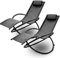 Lacestone Relax Liege Liegestuhl Gartenliege Sonnenliege Klappsessel Relaxliege Schaukelliege Klappbar (2X Relaxliege, Black)