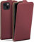 moex Flip Phone Case for Apple iPhone 13 Mini, Foldable, 360 Degree All-Round Full Protection, Vegan Leather Flip Case with Vertical Flap, Magnetic - Wine Red