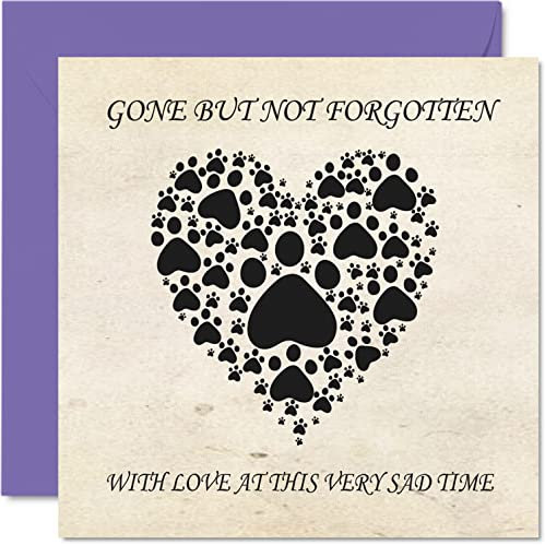 Stuff4 Beileidskarten für Haustiere, mit englischer Aufschrift: Thinking of You, Gone But Not Forgetten, Trauerkarten für Haustiere, Sorry For Your Loss, 145 mm x 145 mm, Blumen