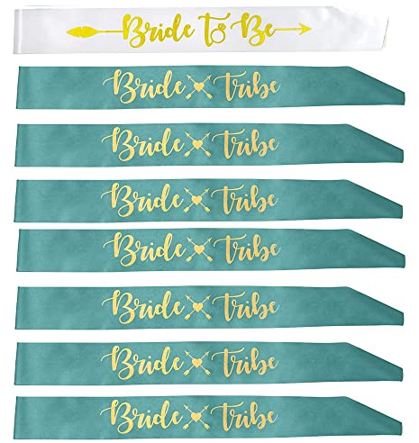 Junggesellinnenabschied-Schärpe, 8 Stück Brautstamm Brautjungfern Schärpen Junggesellinnenabschied Schärpen für Brautparty, Junggesellinnenabschied, Hochzeit Party (Grün)