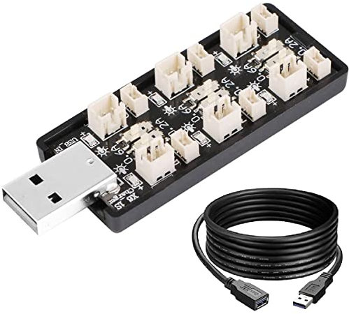 Youmile Chargeur USB de Batterie LiPo 1S 3.7V/4.20V Chargeur LiPo 1S 6 canaux JST 1.25 Connecteurs JST-PH 2.0 mCX mCPX, avec câble d'extension USB, pour Charger Les Batteries