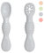 VegMai® PreCucharas Para Bebes. Cucharas BLW De Aprendizaje, Etapa 1 + Etapa 2. Recomendada Por Nutricionistas Y Expertos Baby Led Weaning. Cubiertos De Silicona Antibacteriana Y Ergonómicos.(GRIS)