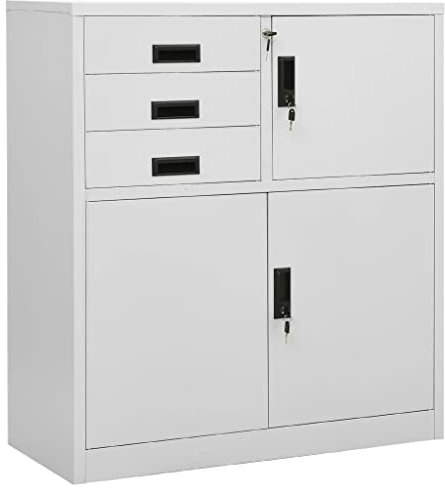 vidaXL Büroschrank Hellgrau 90x40x102 cm Stahl