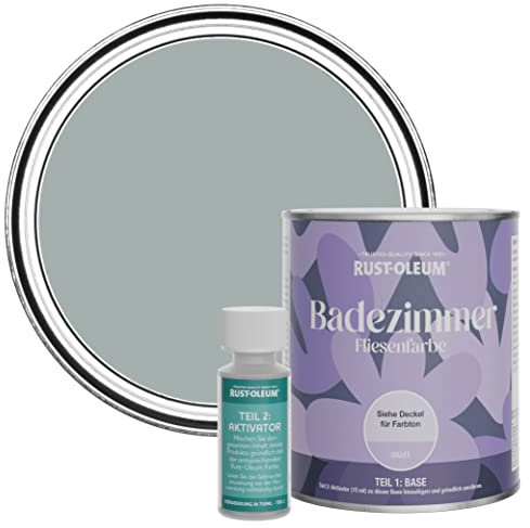 Rust-Oleum Grey Water-Resistant Bathroom Tile Paint in Matt Finish - Mineral Grey 750ml