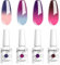 Vishine Gel Nagellack Set - 4 Farbe wechselnde Gel Nagellack Set rot lila Farbe wechselnde Gel Lack Soak Off UV LED Thermal Temperatur Kunst C039