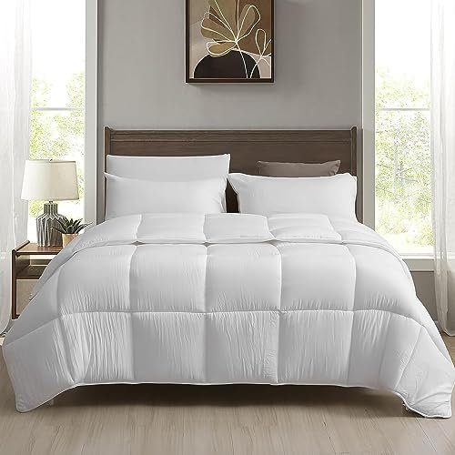 APSMILE Bettdecke 220 x 240 cm Sommerdecke | Sommer Steppdecke 180gsm Mikrofaser | Geeignet für Zwei Personen Steppdecke 220 x 240 cm | Ökotex 100 | Leicht Dünn Atmungsaktive Zudecke (Weiß)