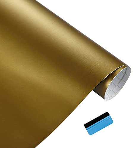NewL Matte Vinylfolie für Autos, Aufkleber und Aufkleber, Folie, blasenfrei, Dekoration, DIY, Motorrad, Automobil, Autozubehör (Gold, 50cm x 150cm)