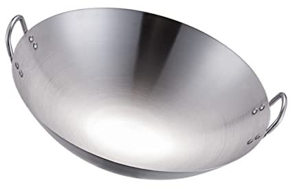 DOITOOL 1 Stück Edelstahl-Wok-Pfanne Mit Deckel Tiefe Bratpfanne Mit Antihaftbeschichtung Deckel Schmorpfanne Mit Deckel Antihaft-Pfanne Küchen-Wok Antihaft-Doppelgriff-Wok
