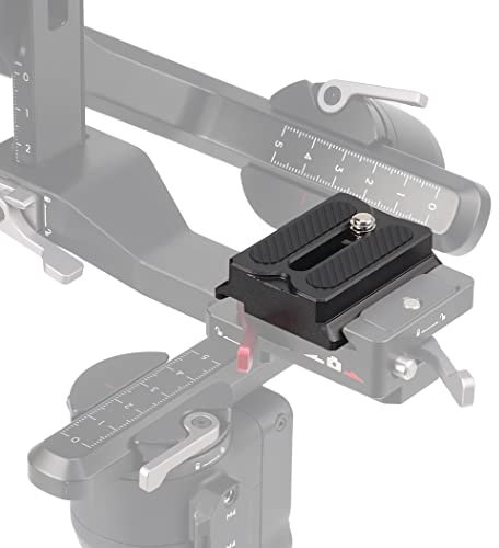 Hersmay Piastra di Base a Sgancio Rapido per DJI Ronin RS3 Mini/RS4 PRO, per Fotocamere Mirrorless Sony, Canon, Nikon e DSLR, con Vite da 1/4-20 e Anello a D, in Lega di Alluminio di Precisione CNC