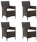ZEYUAN Gartenstühle mit Sitzpolster 4 STK Hochlehner, Campingstühle, Lehnstühle, Wetterfest Stuhl, Garden Chair, Poly Rattan Braun