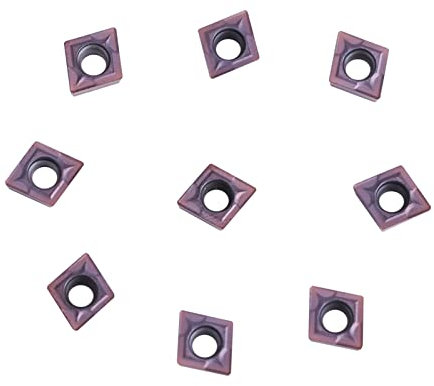 Inserts CNC, 10pcs CNC CCMT060204 Inserts D'outils de Tour Hss, Cmt060204 Inserts en Carbure VP15TF Carbide Purple Bronze Tips Inserts Lame Cutter Indexable Inserts Outil de