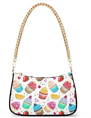 Aquarell Cupcakes Umhängetasche Handtaschen Damen Tote Satchel Taschen Kette Tasche für Frauen, Aquarell Cupcakes, Einheitsgröße