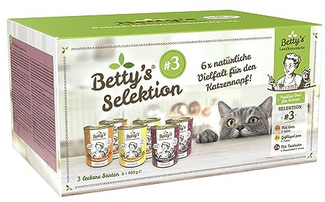 Betty's Landhausküche Katze Selektion Nr.3 (6 x 400g) Nassfutter Dosen