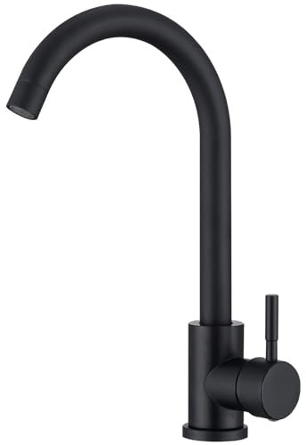 HOMELODY Robinet de Cuisine Noir Mitigeur Cuisine Evier Bec Pivotant à 360° en Acier Inox Robinetterie Cuisine