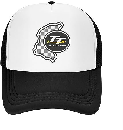 VIDOJI Baseballkappe Punk Unisex Isle of Man TT Trucker Hut Erwachsene Motorradrennen Verstellbare Baseballkappe Frauen Männer Sonnenschutz Perfektes