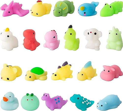JUAUO 21 Pieces Mini Animal Squishy Pack - Soft Fidget Toys Stress Mochi Squeeze Toys, Kids Childrens Fidget Stress Relief Sensory Toy Party Bags Filler