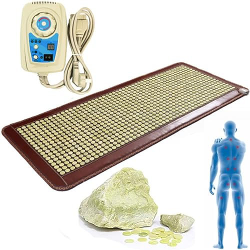 HERFST Infrared Heating Pad,Massage Mats Full Body for Office,Home,Travel,Professional Far Infrared Jade Amethyst Heat Mat,Temperature Adjustable,27.5X63 Inch