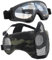 Yzpacc Airsoft Maske mit Brille, Faltbare Half Face Airsoft Mesh Maske mit Ohrenschutz für Paintball Schießen Cosplay CS Spiel