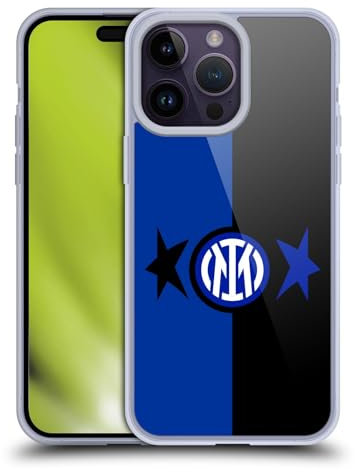 Head Case Designs Licenza Ufficiale Inter Milan Nero & Blu IM 2Stars Custodia in Gel [Protezione di Grado Militare] Compatibile con Apple iPhone 14 PRO Max E Compatibile con MagSafe