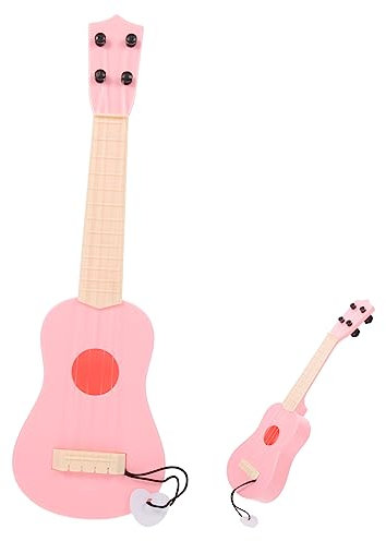 DRESSOOS Mini-Ukulele kindergitarre Kinder Gitarre Pinch Toy Kinderzimmerdekoration Minispielzeug für Kinder Kinderspielzeug Ukulele Simulation von Ukulelen Kleinkind Gitarre Plastik Rosa