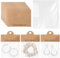 Gjinxi Lot de 100 cartes de présentation de boucles d'oreilles avec sacs, en carton kraft pour la vente, cartes à bijoux avec 100 sacs auto-scellants pour boucles d'oreilles, colliers, bijoux, 10,9 x