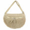 OBC Made in Italy Damen Teddyfell Tasche Leder Jeans Plüsch Bauchtasche Hüfttasche Schultertasche Bodybag Umhängetasche Crossbody Teddyplüsch Handytasche Crossbag Gürteltasche Helltaupe M