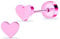 ZDE Women Earrings Flat Back Heart Earrings Titanium Hypoallergenic Non-Nickel Cartilage Studs for Sensitive Ears Simple Classic 5mm Tiny Gold Screw On Stud Earring (Heart-Pink)