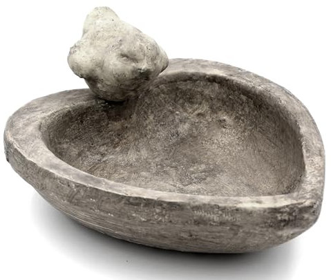 Herz Vogeltränke Vogelbad Vogelfutter-Station Keramik glasiert Ø 22cm Wildvögel