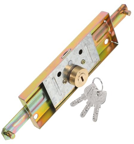 HOMSFOU Serrure De Porte Coulissante Sécurisée Avec Clé Verrou Anti- Pour Garage Et De Patio Installation Facile Utilisation