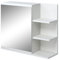 kleankin Mobile Specchiera Bagno a Parete, Armadietto Pensile con Anta a Specchio e 3 Ripiani Laterali in Legno, 60x18x50 cm, Bianco