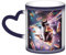 ZORIN Coffee Milk Tea Ceramic Mugs Ceramic Heat Sensitive Color Changing Coffee Cups Space Cat Pizza Planet Novelty Starry Sky Tea Mug for Office Home Morning Drink Valentine's Day Mother's Day Blue
