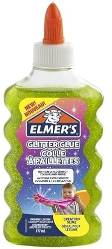 colla glitterata, verde, lavabile e adatta ai bambini, 177 ml per Elmer's