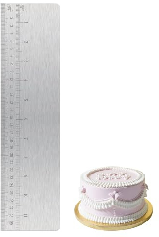 Metal Cake Scraper,12 Inch Cake Scraper Buttercream Smoother,Stainless Steel Cake Smoother for Buttercream,Cake Edge Scraper,Cake Leveller,Icing Scraper Buttercream Smoother for Kitchen Baking