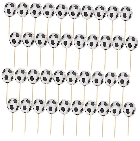 PERSELOSO Pezzi bandiera stuzzicadenti calcio topper cupcake luau topper cupcake calcio di torta di calcio a tema toppers mousse decorazione per dessert ornamento della torta carta