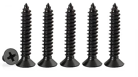 Black Self Tapping Screws for Wood,100pcs M4 x 25mm 304 Stainless Steel Flat Head 10mm screws for Furniture and Drywall (M4 x 25mm 100PCS)