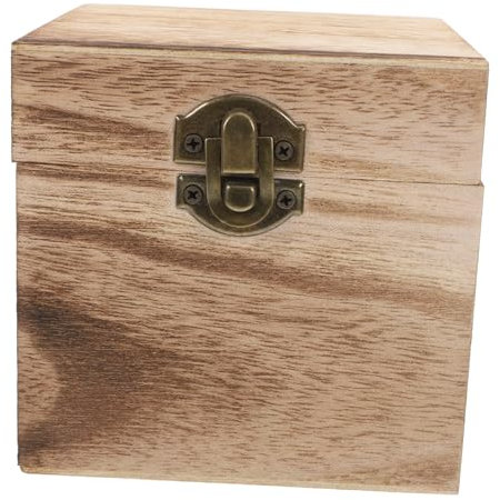 KONTONTY Scatola in Legno Grezzo Con Serratura Scatola Portaoggetti Quadrata Fai Da Te Adatta Per Conservare Gioielli E Oggetti Di Valore