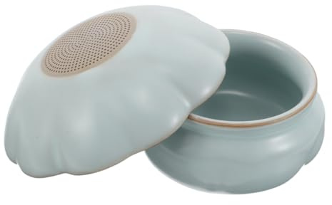 MAGICLULU Infusor de Té de Cerámica con Soporte Integrado Filtro Vintage para Sueltas Colador de Té Gongfu Elegante para Ceremonia y Café