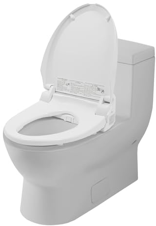 Smart Bidet sedile WC riscaldato con ugello e telecomando, WC bidet doccia elettrica sedile WC intelligente con abbassamento automatico, sedile WC con acqua calda e asciugatrice