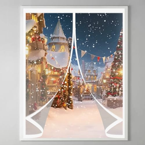Fenster Vorhang Kälteschutz 58 x 62 cm Gegen Kälte Und Hitze, Selbstschließend, Wasserdicht, Winddicht, Wärmeisolierend Kälteschutzvorhang Geeignet für Alle Fenstertypen, A