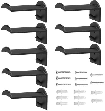 Junhonze 8 Pezzi Appendi Cappelli Da Cowboy Da Parete - Cappelli Curve Ganci - Gancio Per Cappello, Adatto Per Appendere VariCappelli, Sciarpe, Borse, Asciugamani, Cuffie (Nero)