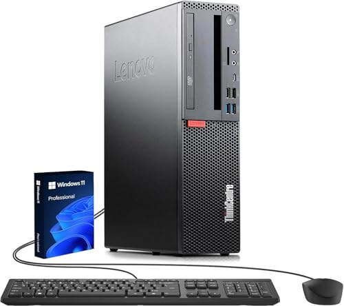 Lenovo ThinkCentre M720s SFF Desktop Computer, Intel Core i5-8400, 8GB RAM, 256GB SSD, WiFi, Bluetooth, US QWERTY Tastatur, Windows 11 Pro (Generalüberholt)