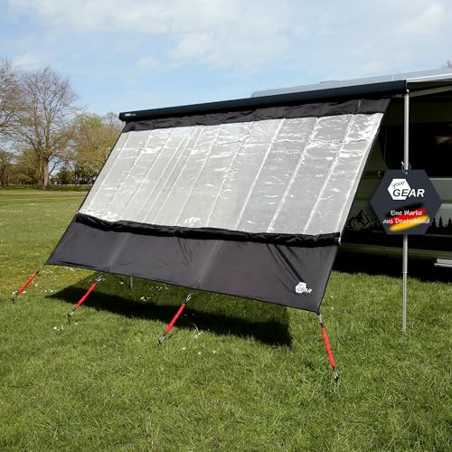 your GEAR Phoenix Sun & Rain 3,7 x 2 m - Markisenvorderwand mit Cover und innovativem Silver-Black-Mesh