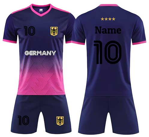 2026 Personalisiertes Deutschland Fußballtrikot Set Erwachsener Kinder Individuelles Namen & Nummer T-Shirt & Shorts Schnelltrocknend Herren Damen Fussball Fans Training Sport Trikot