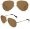 LUENX Men Sunglasses Polarized Lens - UV 400 Protection Brown Lens Gold Frame 60mm