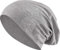 Jersey Baumwolle elastisches Long Slouch Beanie Unisex Herren Damen mit Strass Stern Steinen Mütze Heather in 35 (2) (Heather Grey)