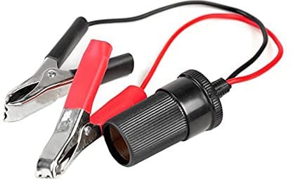 Q46C Autobatterie Adapter 12V, 1,5m KFZ Zigarettenanzünder Adapter mit Batterieklemmen, Clip-On Zigarettenanzünder-Buchse für Auto, LKW und Motorrad – Einfache Verbindung zur 12V Batterie
