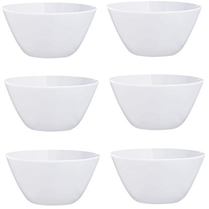 Arcopal White Pearl 6-Piece 7 Round Cereal Dessert Bowls (Set of 6) Microwave Safe Dishwasher Safe