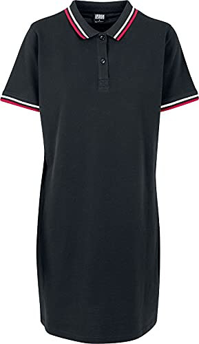 Urban Classics Women's Ladies Polo Dress, Black (Black 00007), XS UK