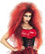 NET TOYS Extra Lange Teufelin-Perücke Furie - Rot-Schwarz - Außergewöhnliches Party-Kostüm-Zubehör Langhaar-Perücke Teufel für Damen - EIN Highlight für Fasching & Karneval